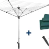 Etendoir À Linge|Leifheit Séchoir parapluie de jardin à ouverture rapide, 60 m d'étendage, gris et noir, LinoLift 600 QuickStart