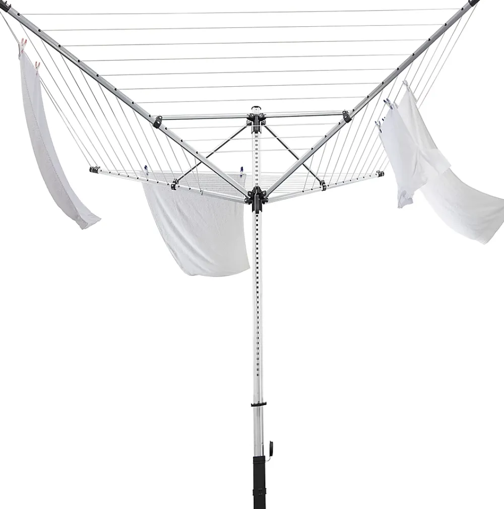 Etendoir À Linge|Leifheit Séchoir parapluie de jardin à ouverture rapide, 60 m d'étendage, gris et noir, LinoLift 600 QuickStart