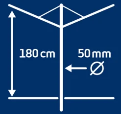 Etendoir À Linge|Leifheit Séchoir parapluie de jardin à ouverture rapide, 60 m d'étendage, gris et noir, LinoLift 600 QuickStart