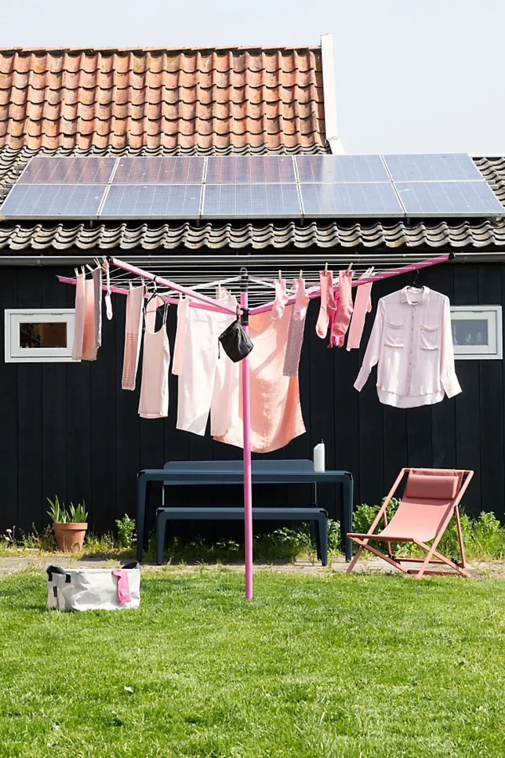 Etendoir À Linge|Brabantia Séchoir parapluie rotatif 50m d'étendage, rose, Lift'O Matic