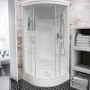 Schulte cabine de douche intégrale - 92x92x216 cm - arrondie - verre 4 mm - cabine de douche complète - blanc - Helgoland III