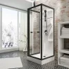 Schulte cabine de douche intégrale Juist - 80x80x190 cm - Portes coulissantes - Noir - Verre transparent
