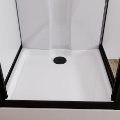 Schulte cabine de douche intégrale Juist - 80x80x190 cm - Portes coulissantes - Noir - Verre transparent
