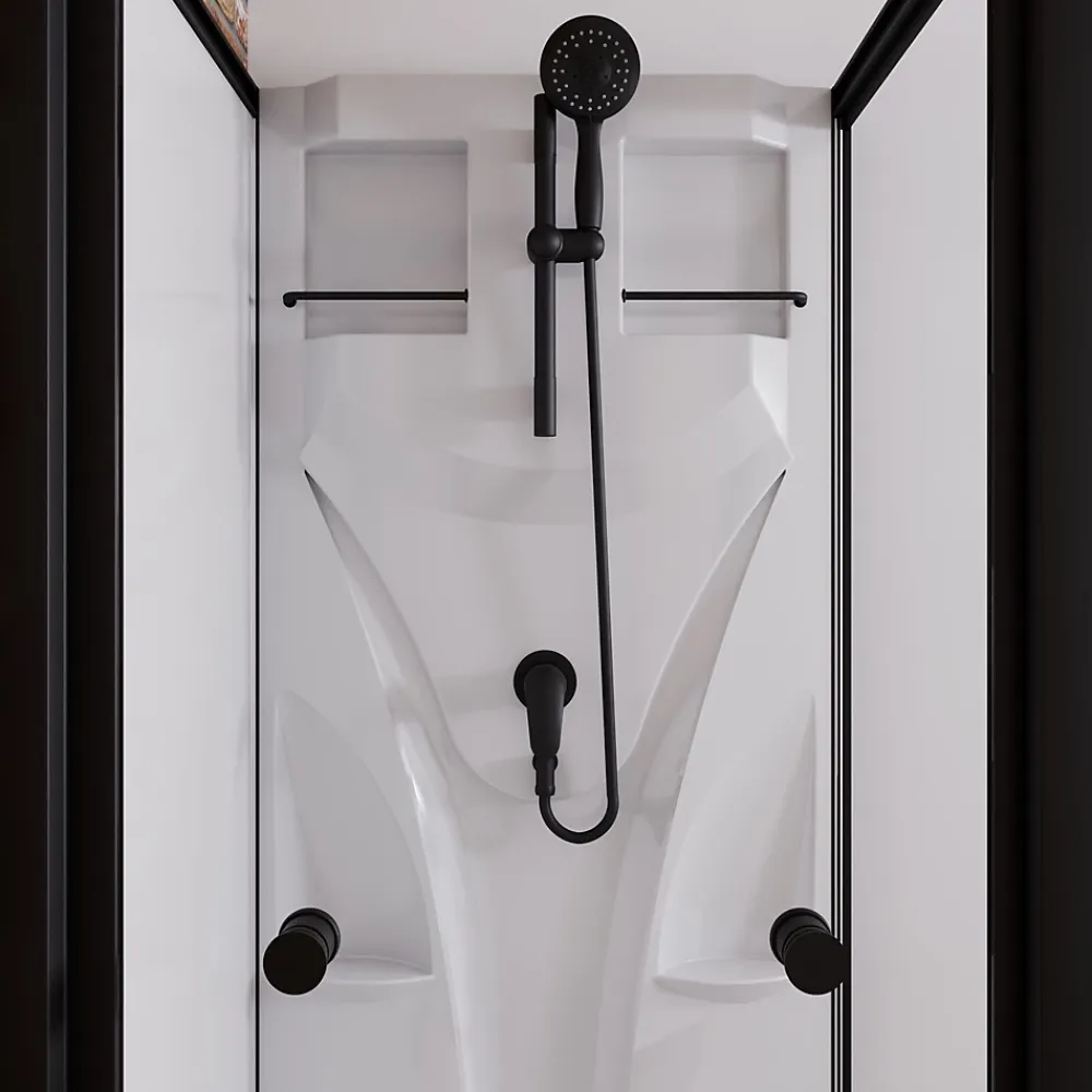 Schulte cabine de douche intégrale Juist - 80x80x190 cm - Portes coulissantes - Noir - Verre transparent