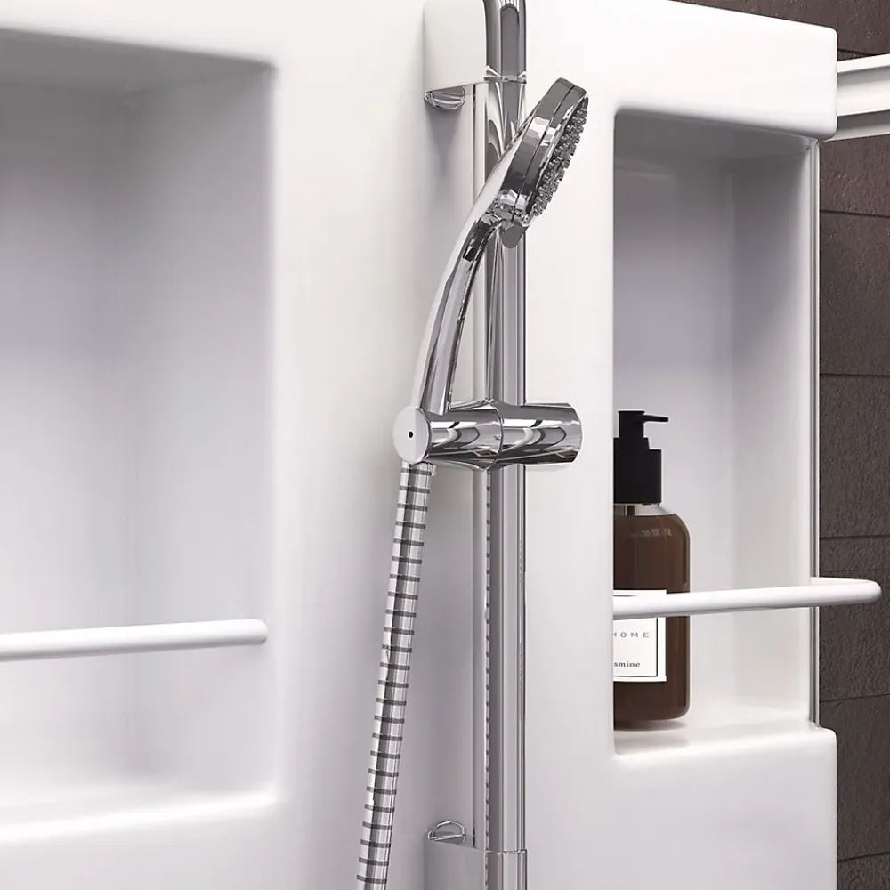 Cabine De Douche|Schulte cabine de douche intégrale Juist - 90x90x210 cm - portes coulissantes - blanc - verre transparent