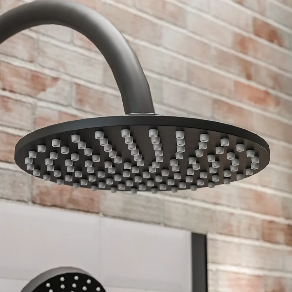 Cabine De Douche|Schulte cabine de douche intégrale 90x90x215 cm - porte à pivot - montage réversible - verre de sécurite 5 mm - noir - Jersey