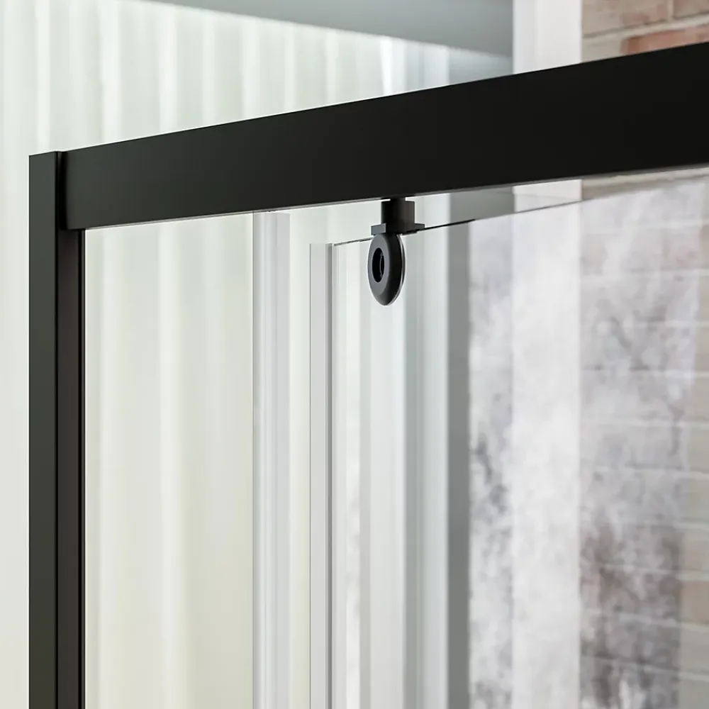 Cabine De Douche|Schulte cabine de douche intégrale 90x90x215 cm - porte à pivot - montage réversible - verre de sécurite 5 mm - noir - Jersey