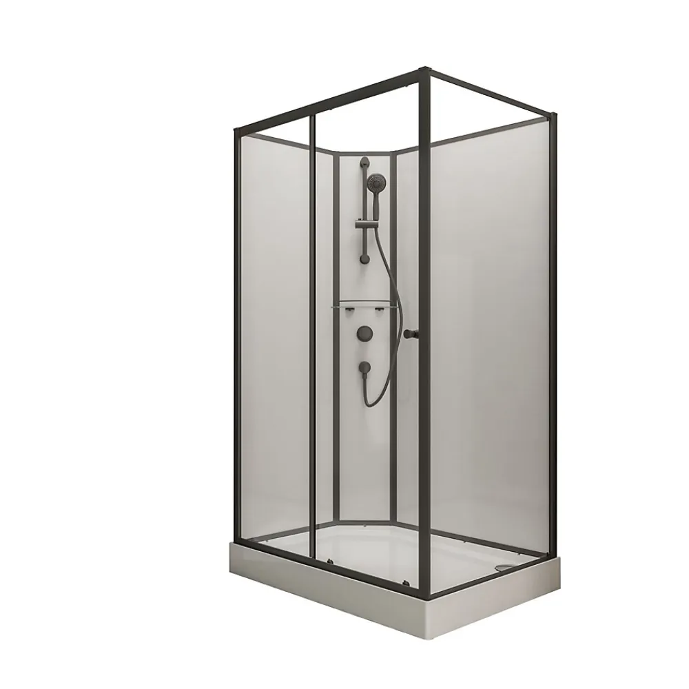Cabine De Douche|Schulte cabine de douche intégrale - porte coulissante ouverture vers la gauche - 120x90 cm - verre 5 mm