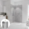 Schulte pack de 2 panneaux muraux 100x210cm+3 profilés alu - revêtement - DécoDesign DÉCOR pierre gris-clair