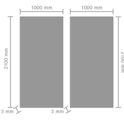 Schulte pack de 2 panneaux muraux 100x210cm+3 profilés alu - revêtement - DécoDesign DÉCOR pierre gris-clair
