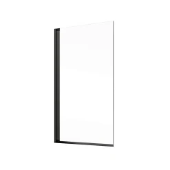 Schulte Pare-baignoire 70x130 cm - Réversible - Écran pliant - Verre de Sécurité transparent 5 mm - Profil Noir