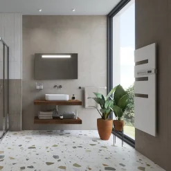 Sèche-Serviettes Électrique|Atlantic SERENIS Sèche-serviette connecté mât à droite, 500W, Anthracite (850549)