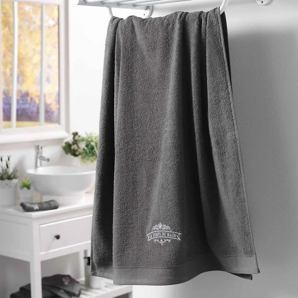 Eden Serviette de bain 90 x 150 cm Vintage Anthracite