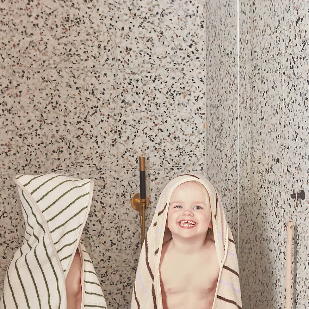 OYOY Mini Serviette de bain blanc en coton organique H100x100cm