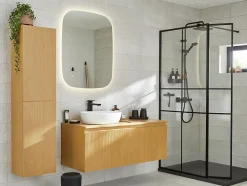 Serviette De Bain|GoodHome Serviette de bain blanche et beige galet Elland 150 x 100 cm