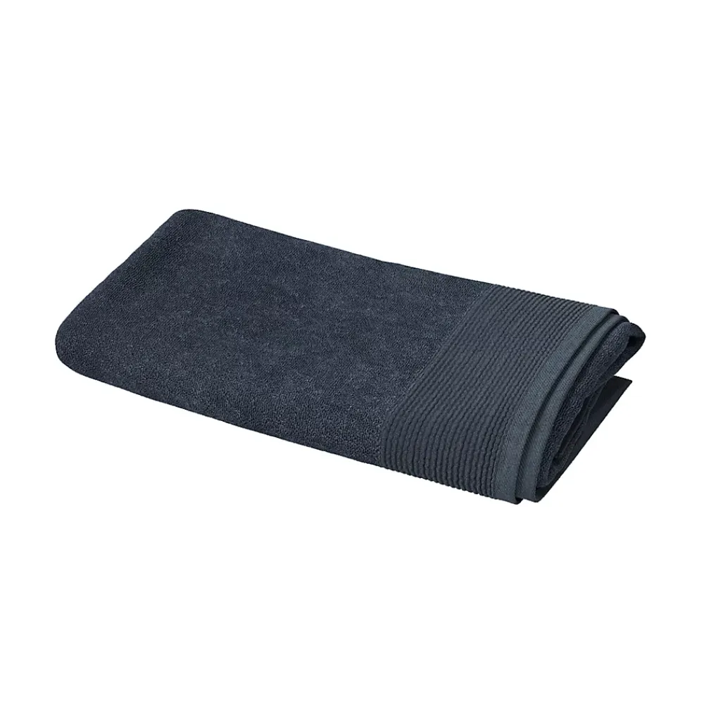 GoodHome Serviette de bain bleu nuit Koros 140 x 70 cm