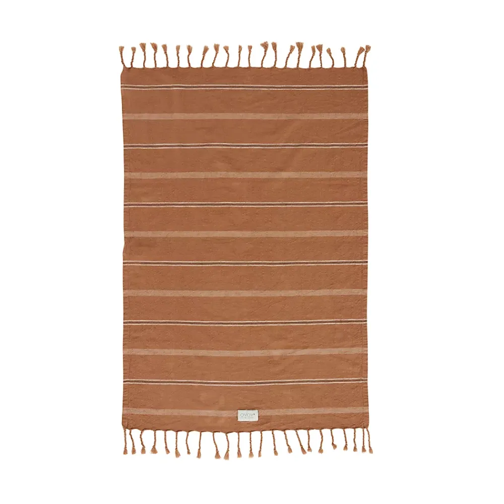OYOY Living Serviette de bain Kyoto marron en coton organique H100x67cm