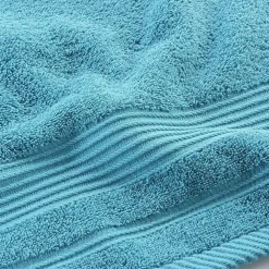 Serviette De Toilette|Douceur D'Intérieur Serviette de toilette 50 x 90 cm eponge unie tendresse Bleu Paon