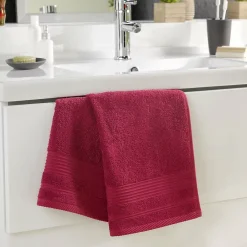 Douceur D'Intérieur Serviette de toilette 50 x 90 cm eponge unie tendresse Rubis