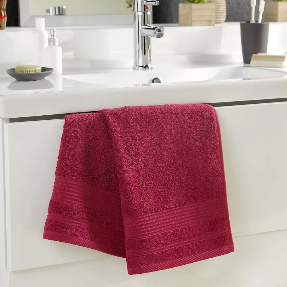 Douceur D'Intérieur Serviette de toilette 50 x 90 cm eponge unie tendresse Rubis