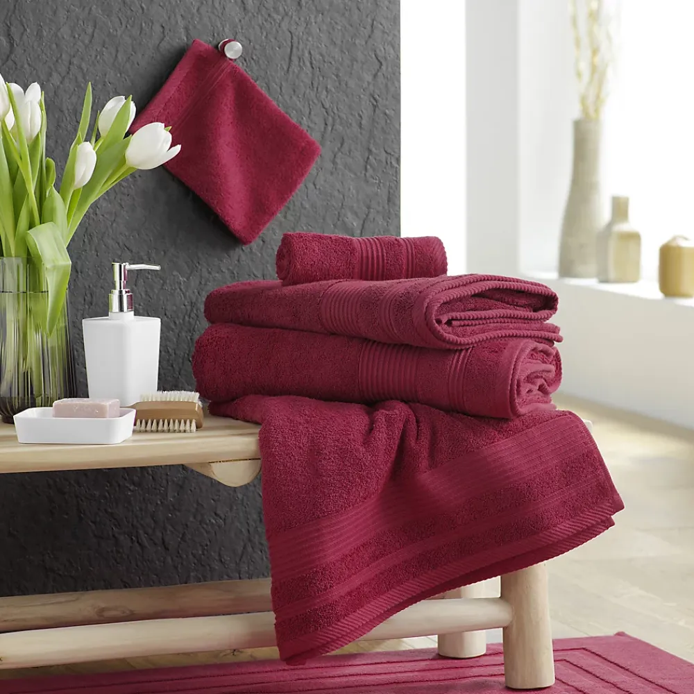 Douceur D'Intérieur Serviette de toilette 50 x 90 cm eponge unie tendresse Rubis