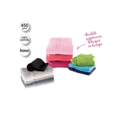 Serviette De Toilette|Atmosphera Créateur D'Intérieur Serviette de toilette Essentiel - coton 450 gr/m² - gris taupe 50x90 cm - Atmosphera