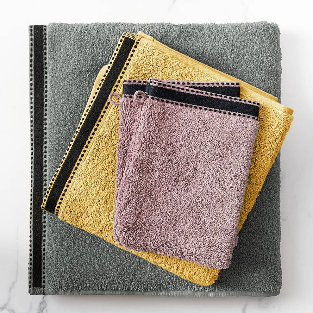 Atmosphera Créateur D'Intérieur Serviette de toilette Joia - coton 550 gr/m² - jaune moutarde 50x90 cm - Atmosphera