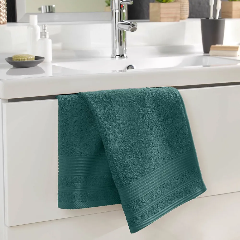 Serviette De Toilette|Douceur D'Intérieur Serviette de Toilette unie 50x90 cm - Collection Tendresse - Éponge 500 g,m² - 50 x 90 cm - Orage