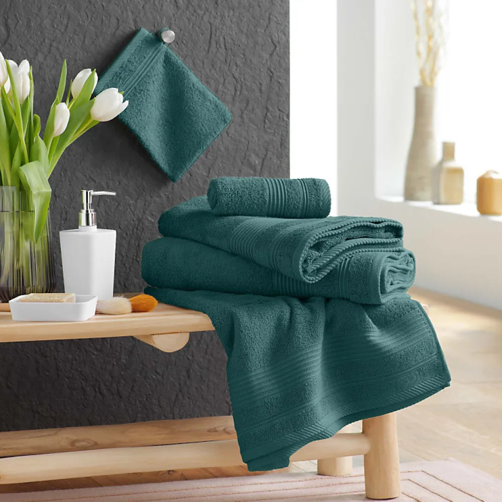 Douceur D'Intérieur Serviette de Toilette unie 50x90 cm - Collection Tendresse - Éponge 500 g,m² - 50x90cm - Cèdre