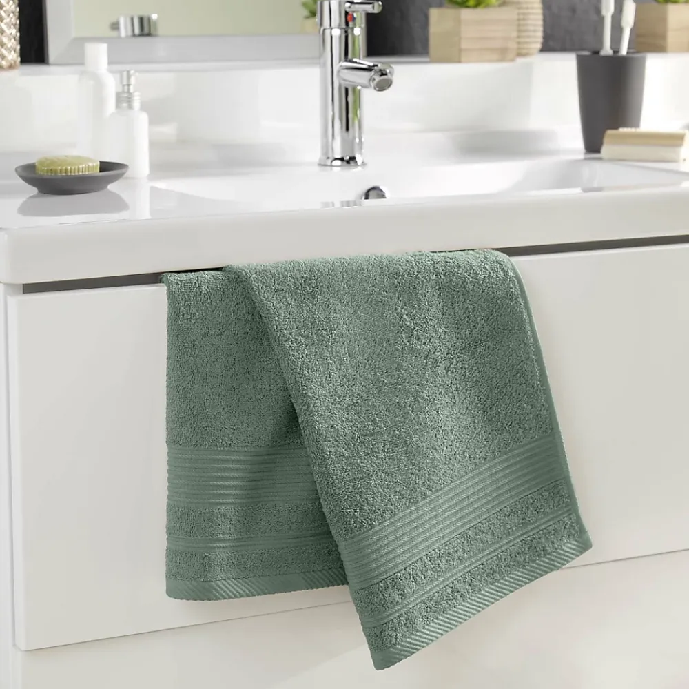 Douceur D'Intérieur Serviette de Toilette unie 50x90 cm - Collection Tendresse - Éponge 500 g,m² - 50x90cm - Cèdre