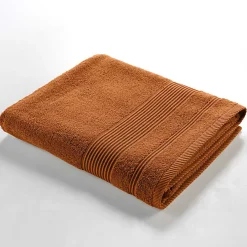 Douceur D'Intérieur Serviette de Toilette unie 50x90 cm - Collection Tendresse - Éponge 500 g,m² - 50x90cm - Caramel