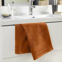 Douceur D'Intérieur Serviette de Toilette unie 50x90 cm - Collection Tendresse - Éponge 500 g,m² - 50x90cm - Caramel