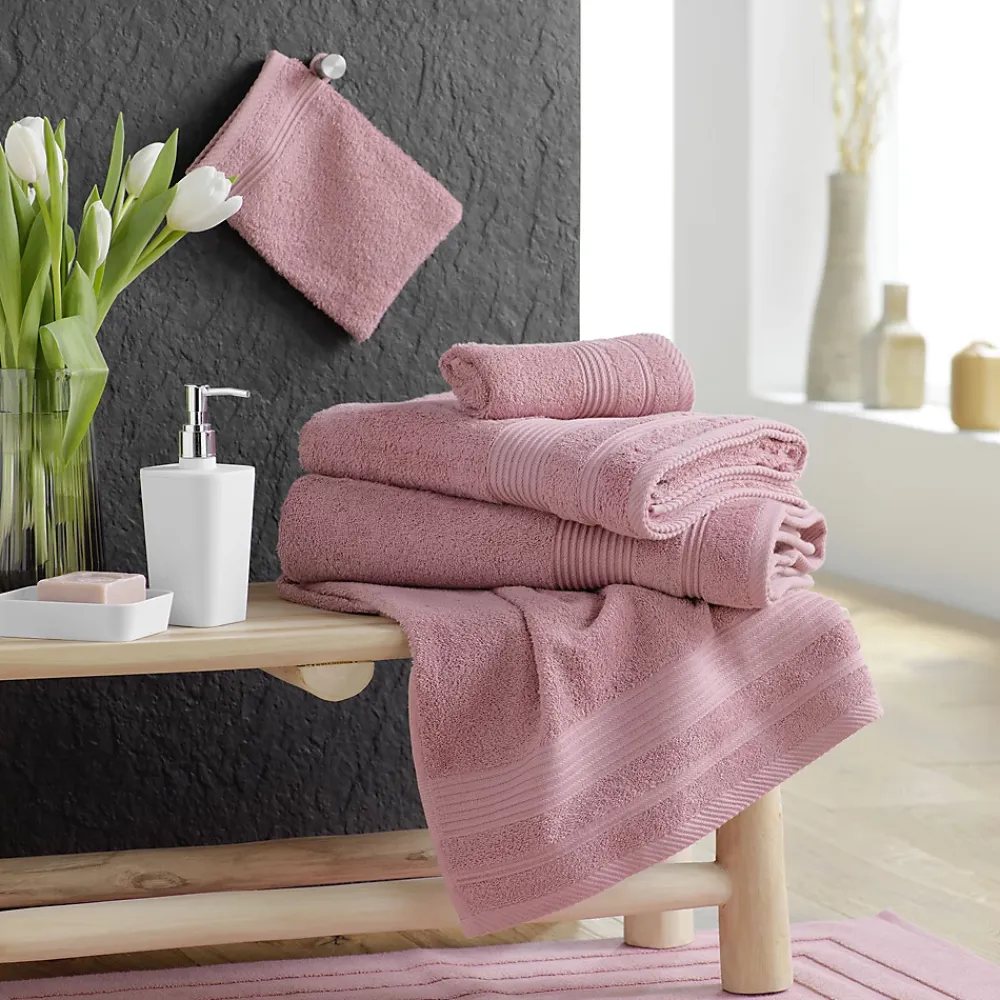 Douceur D'Intérieur Serviette de Toilette 50x90 cm 100% Coton Rose