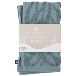 Atmosphera Créateur D'Intérieur Serviette de toillette Cisel - coton - bleu - 30x50 cm - Atmosphera
