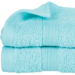 Atmosphera Créateur D'Intérieur Serviette invité Essentiel - coton 450 gr/m² - bleu aqua 30x50 cm - Atmosphera