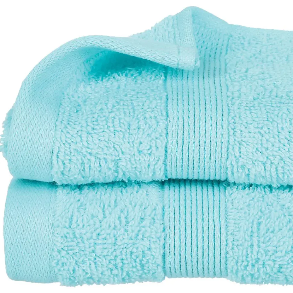 Atmosphera Créateur D'Intérieur Serviette invité Essentiel - coton 450 gr/m² - bleu aqua 30x50 cm - Atmosphera