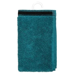 Atmosphera Créateur D'Intérieur Serviette invité Joia - coton 550 gr/m² - bleu canard 30x50 cm - Atmosphera