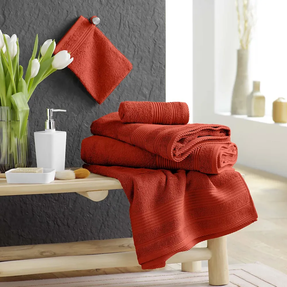 Serviette De Toilette|Eden Serviette ou drap de douche 70 x 130 cm Tendresse marsala