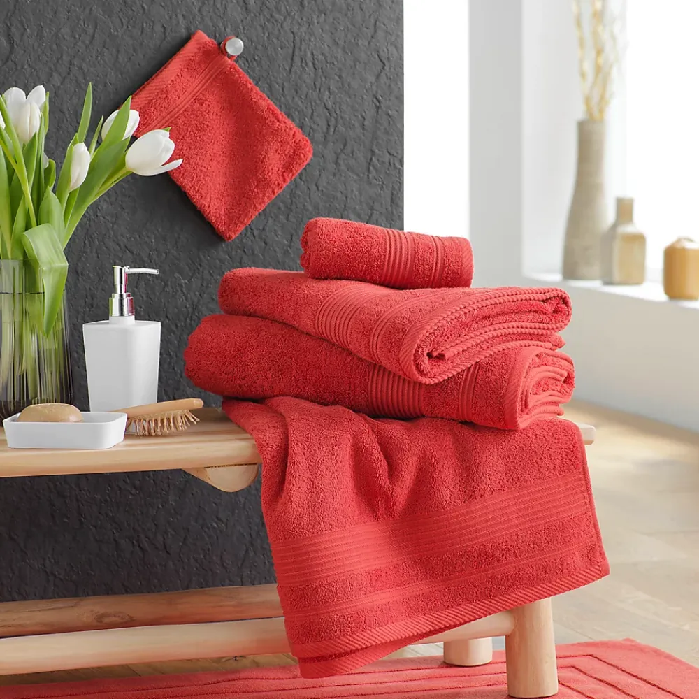 Serviette De Toilette|Eden Serviette ou drap de douche 70 x 130 cm Tendresse terracotta