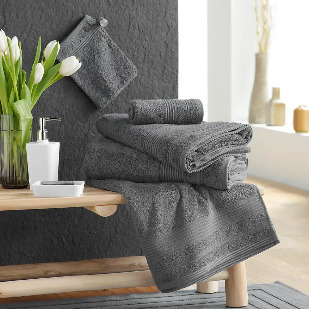Eden Serviette ou drap de douche 70 x 130 cm Tendresse anthracite