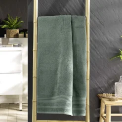 Eden Serviette ou drap de douche 70 x 130 cm Tendresse vert cèdre