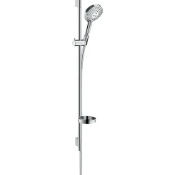 Hansgrohe Set de douche 120 3jet PowderRain avec barre Unica'S puro 90 cm et porte-savon chromé Raindance Select