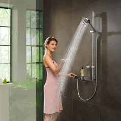 Hansgrohe Set de douche 120 3jet PowderRain avec barre Unica'S puro 90 cm et porte-savon chromé Raindance Select
