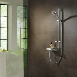 Hansgrohe Set de douche 120 3jet PowderRain avec barre Unica'S puro 90 cm et porte-savon chromé Raindance Select