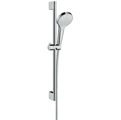 Hansgrohe Set de douche Croma Select S 110 1jet / Unica'Crometta 0,65m + Mitigeur thermostatique de Douche, Chrome (13211000-Crometta3)