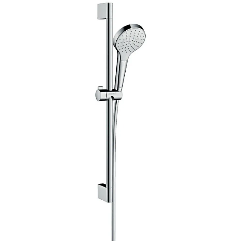 Hansgrohe Set de douche Croma Select S 110 1jet / Unica'Crometta 0,65m + Mitigeur thermostatique de Douche, Chrome (13211000-Crometta3)