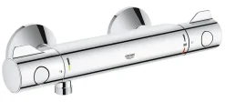 Colonne De Douche Sans Robinetterie|Grohe Set de douche Mitigeur thermostatique Grohtherm + Douchette Stick 1 jet, support mural, flexible, Chrome (34558000-CUBESTICK)