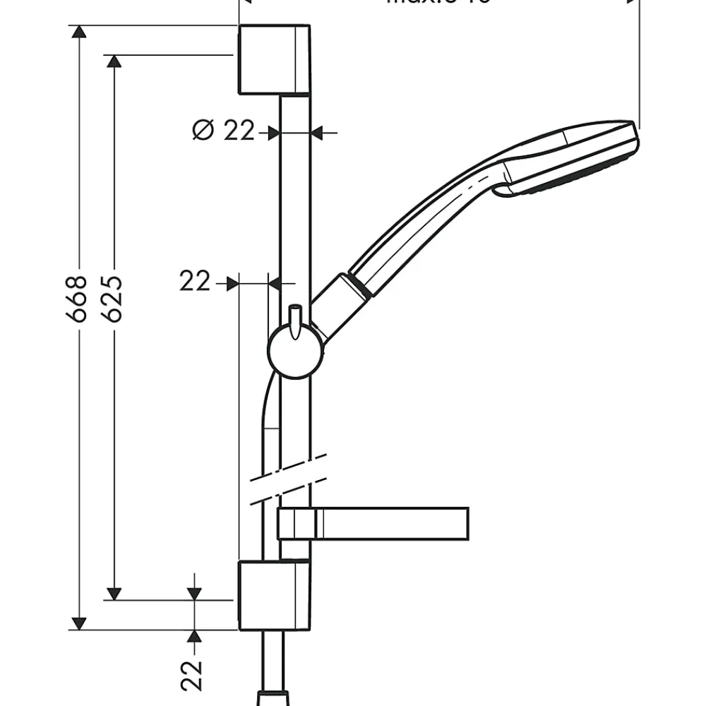 Colonne De Douche Sans Robinetterie|Hansgrohe Set de douche Vario EcoSmart avec barre Unica'C 65 cm et porte-savon chromé Croma 100