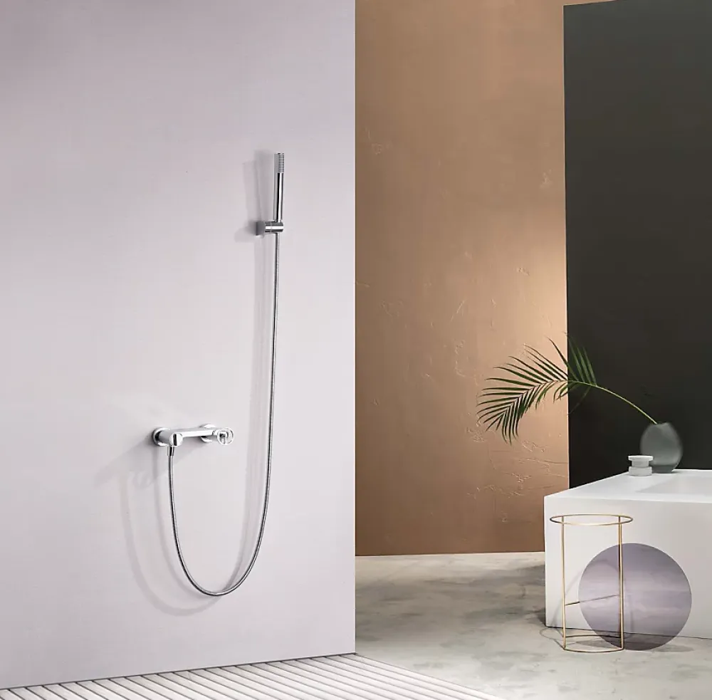 Imex Products Set douche en laiton et zamak chrome avec tuyau PVC 180 cm et douchette ronde
