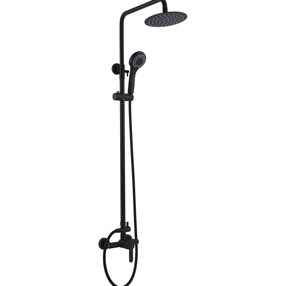Colonne De Douche Encastrable|Imex Products Set douche monocommande noir mat en acier et laiton pommeau extraplat anticalcaire